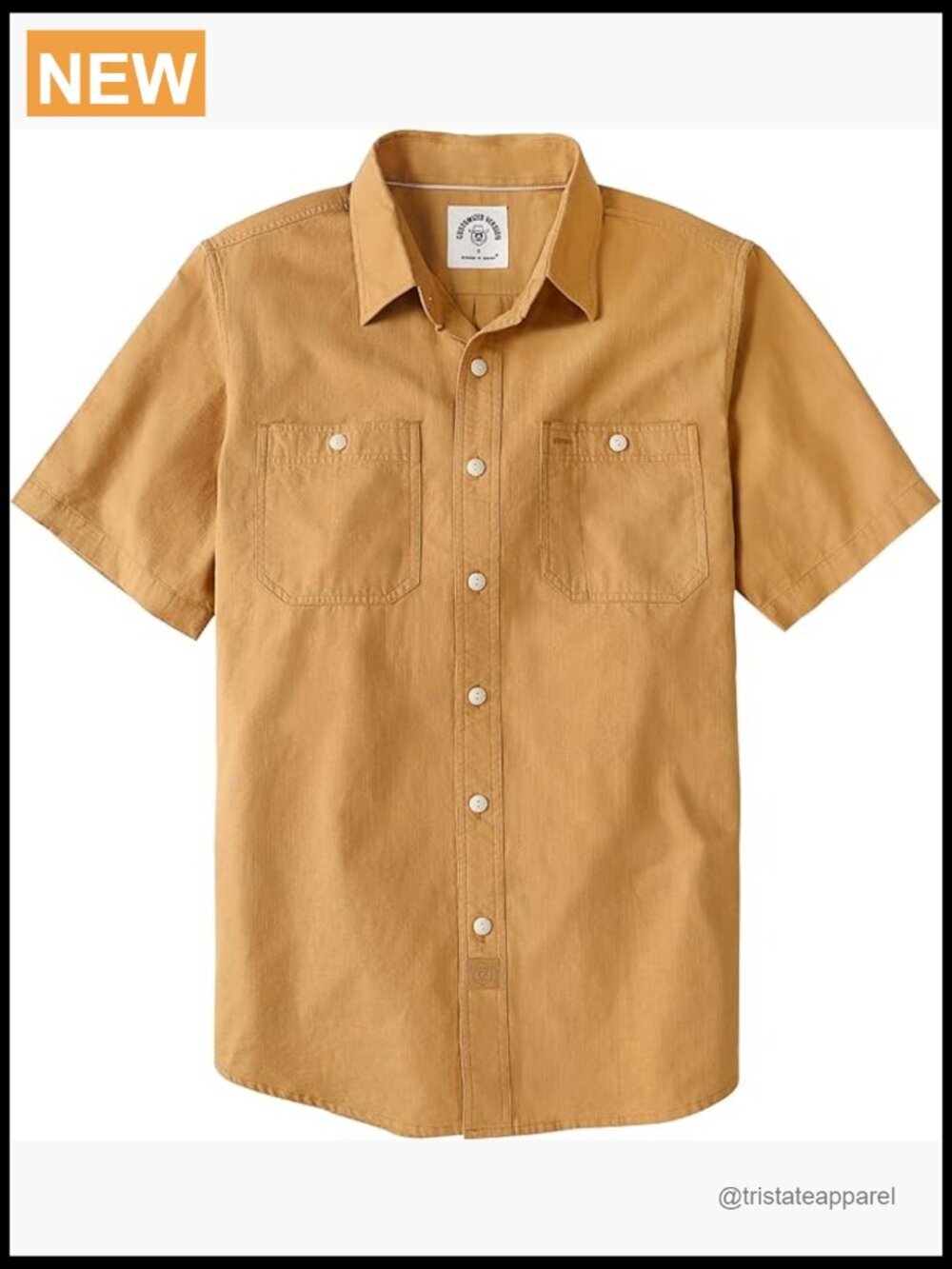 Short Sleeve Chambray Button Down Shirt Cotton